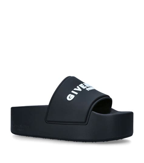 givenchy logo strap sliders|givenchy platform slides.